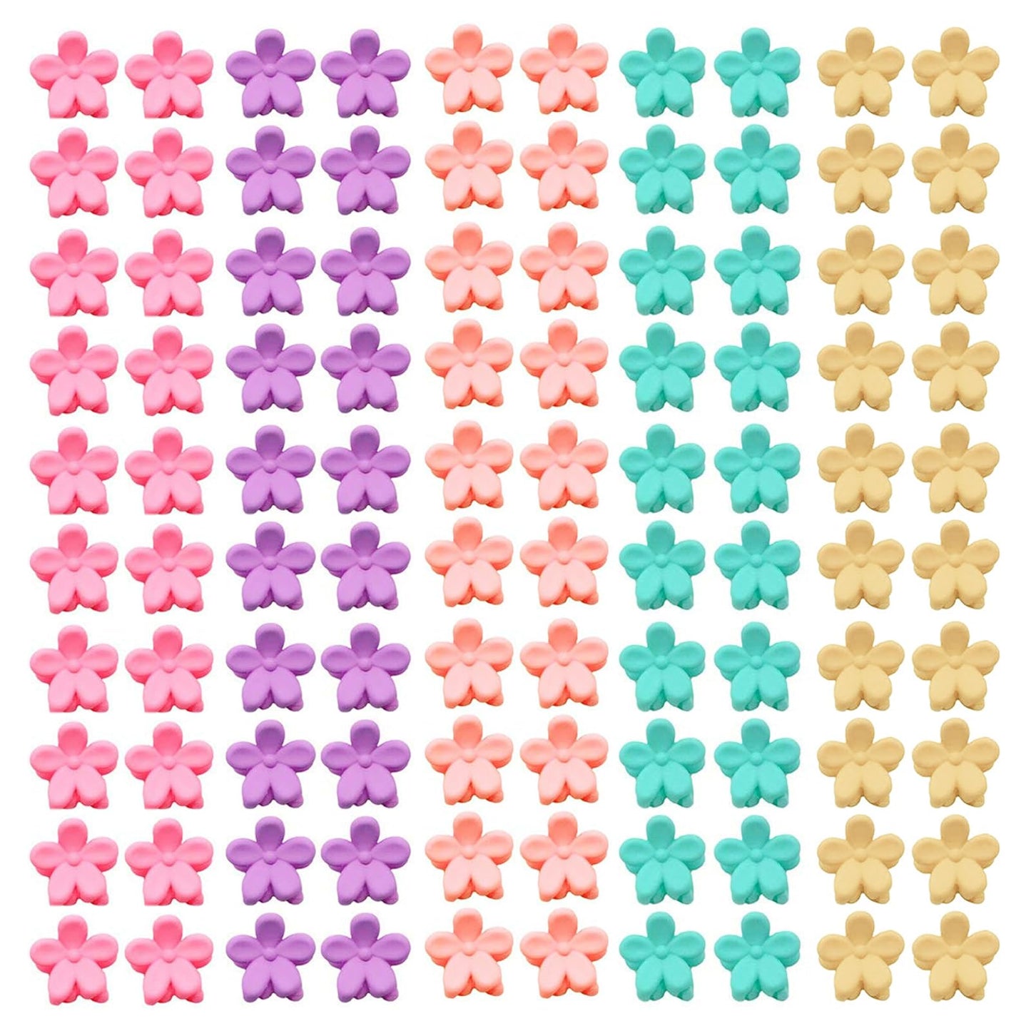 100 Pcs Colorful Mini Flower Hair Clips for Girls with Storage Box