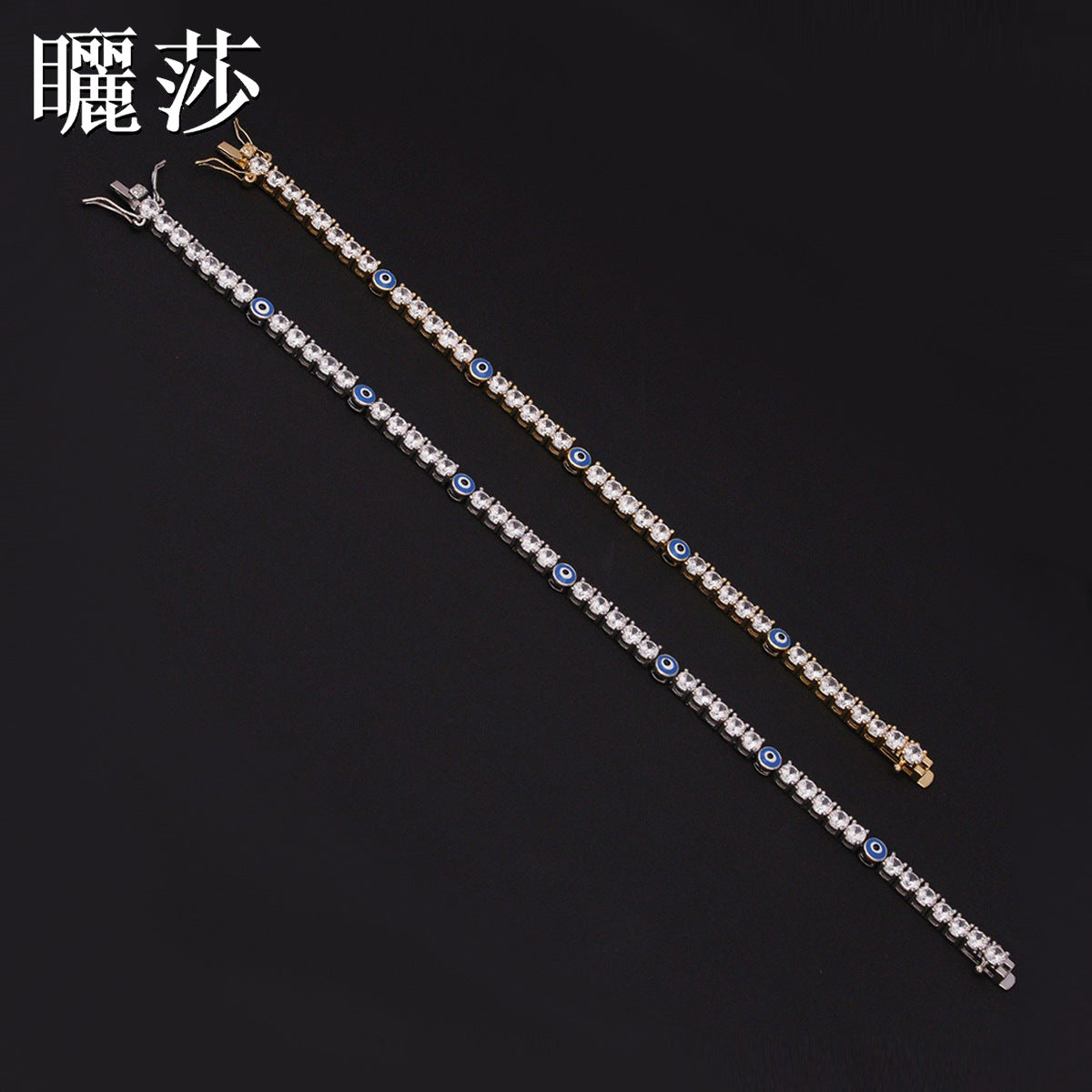 Hip Hop Style Tennis Bracelet with Zircon Devil Eye
