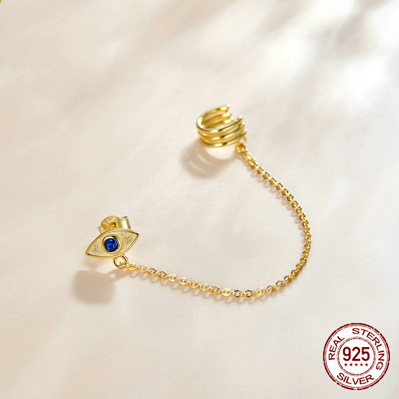 Devil's Eye Gold Plated Single Ear Cuff