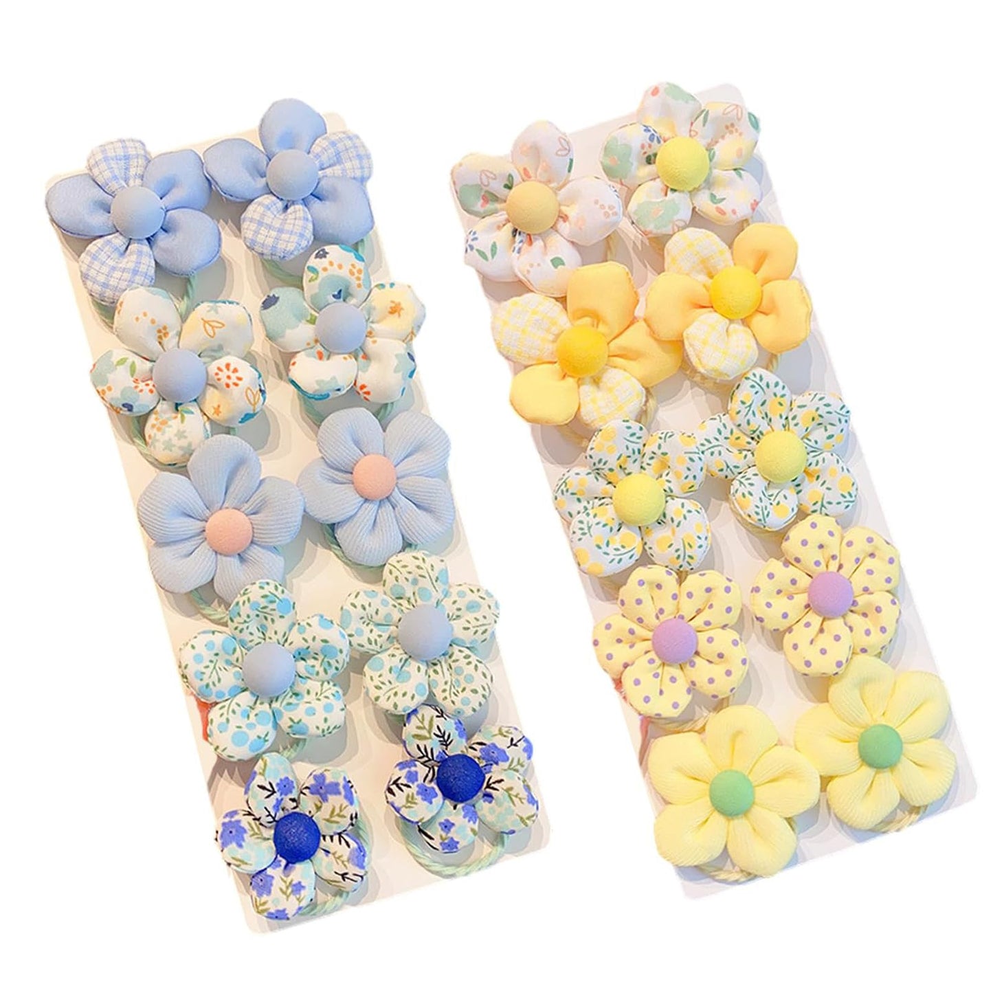 20PCS Blue Baby Kids Small Pony Tails Hair Ties,Kids Elastic Hair Ties,Flower Hair Ties For Girls,Cute Hair Ties Toddler Hair Accessories For Girls,Baby Hair Ties No Damage
