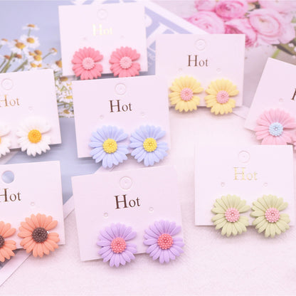 Korean Style Daisy Clip-On Earrings for Girls