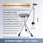 Portable Lightweight Hiking Cane Chair Anti-Slip Elderly Walking Stick Mountain Climbing Trekking Padded  Folding Outdoor...