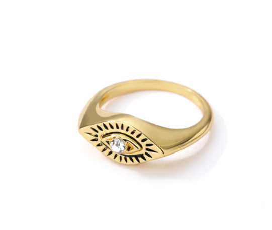 Korean Style Adjustable Heart Design Devil Eye Ring