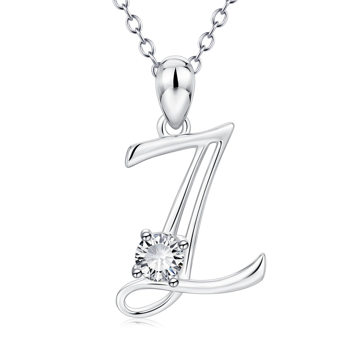 YFN Initial Necklace Sterling Silver Letter Z Alphabet Pendant Jewelry for Women