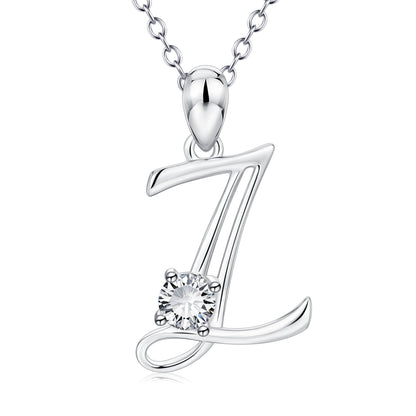 YFN Initial Necklace Sterling Silver Letter Z Alphabet Pendant Jewelry for Women