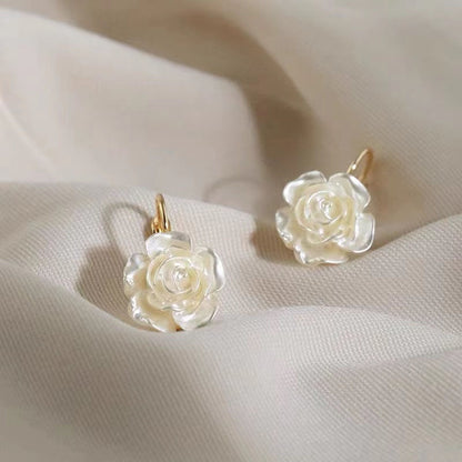 Heart Pearl 925 Silver Needle Earrings with Tassels