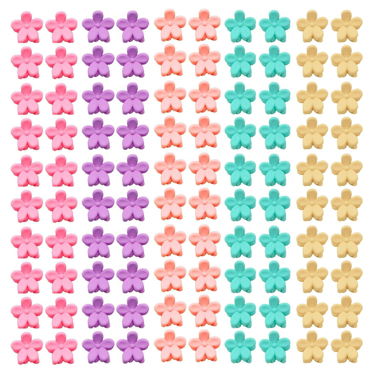 100 Pcs Colorful Mini Flower Hair Clips for Girls with Storage Box