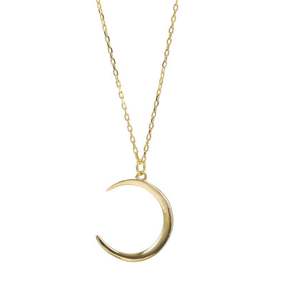 Minimalist 925 Silver Moon Necklace for Women