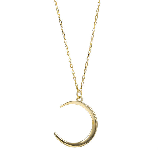 Minimalist 925 Silver Moon Necklace for Women