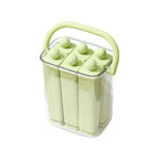10/6 Cavity Long Silicone Ice Cube Mold with Storage Box, Food Grade Ice Pop Maker with Handle, Reusable Ice Tray for Freezer