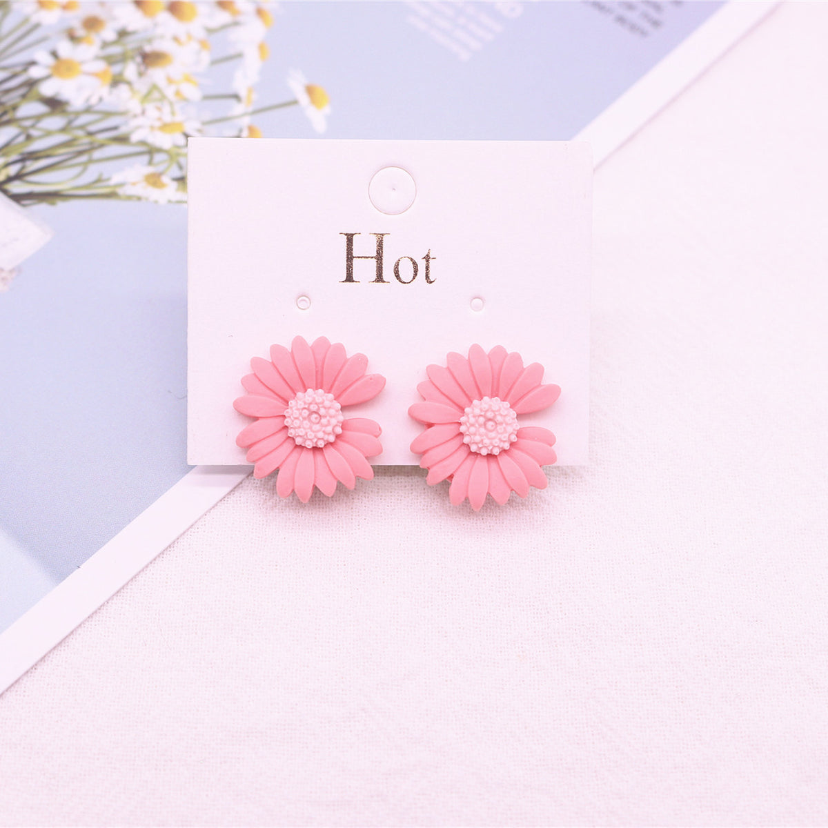 Korean Style Daisy Clip-On Earrings for Girls