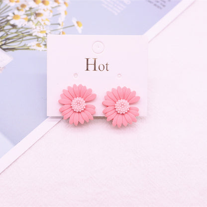 Korean Style Daisy Clip-On Earrings for Girls