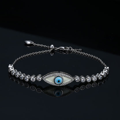 Devil's Eye S925 Sterling Silver Bracelet with Zircon