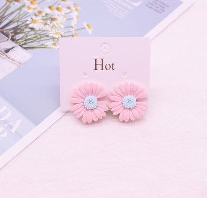 Korean Style Daisy Clip-On Earrings for Girls