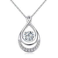 S925 Silver Necklace with Heart Pendant and Inlay