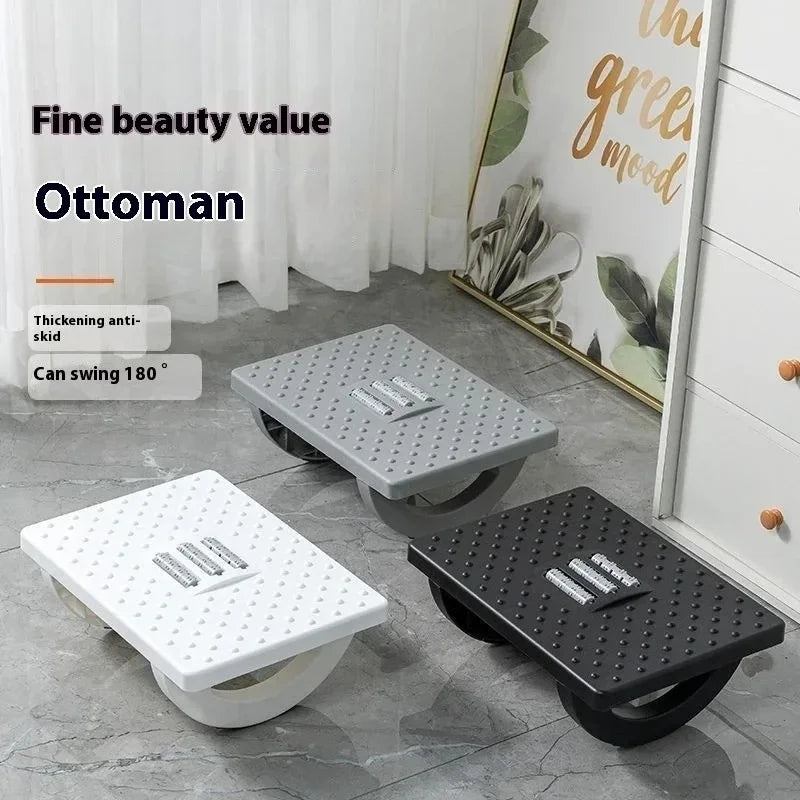 2026 Hot Selling Items Portable Foot Rest Under Desk Ergonomic Foot Stool with Massage Rollers for Home Office Comfort