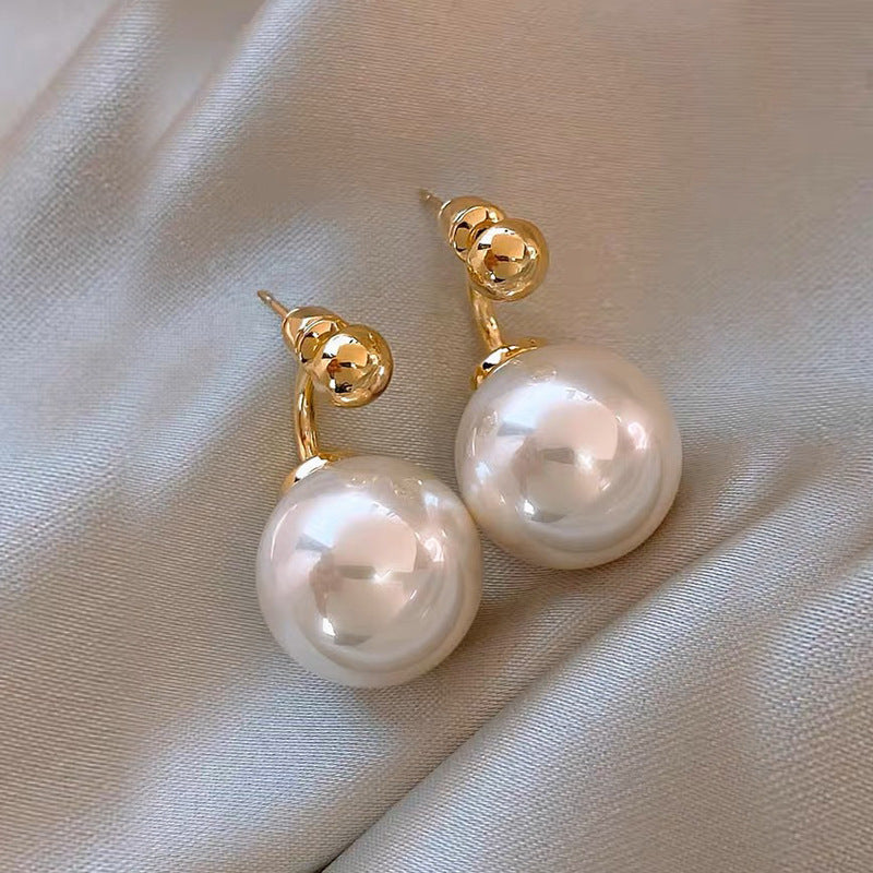 Heart Pearl 925 Silver Needle Earrings with Tassels