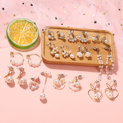925 Silver Bow Earrings with Pearl Heart and Tassels
