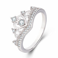 Crown Ring with 18K Gold Plating and Zircon Stones