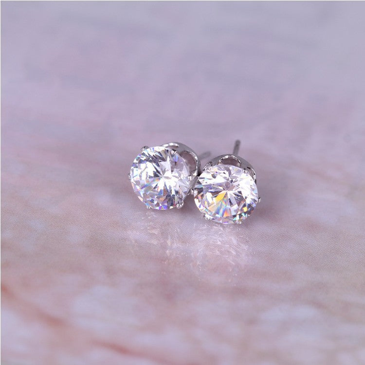 Korean Fashion Stud Earrings with Colorful Zirconia