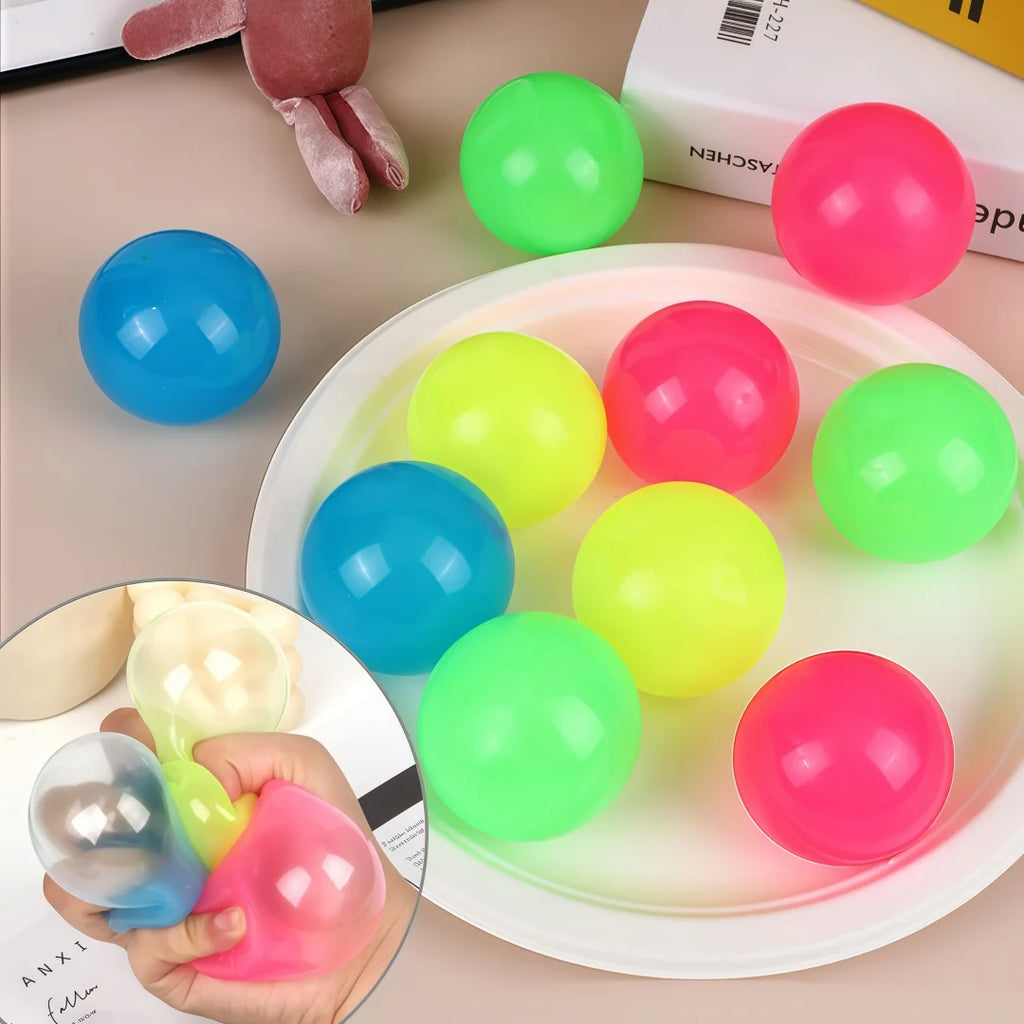 5-20pcs Glow in the Dark Bouncy Balls Rubber Stress Relief Toys for Kids Birthday Party Favor Valentine Gifts Classroom Prizes