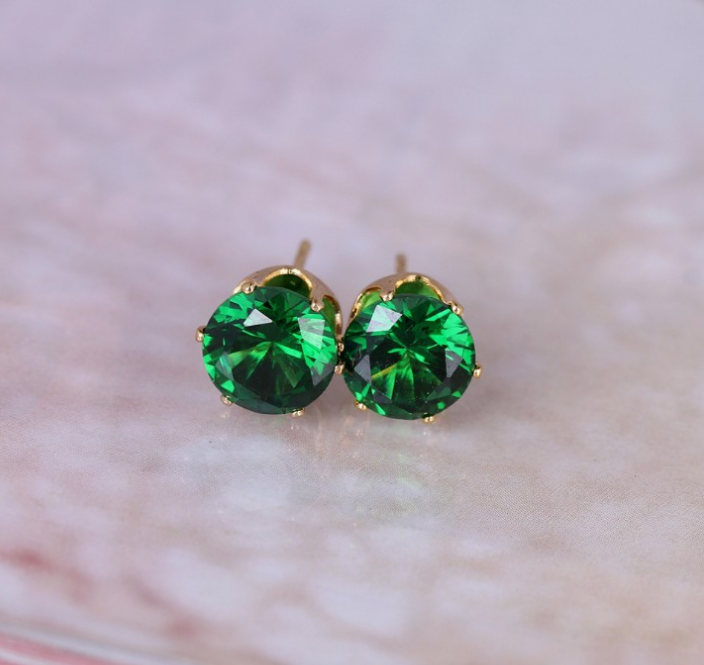 Korean Fashion Stud Earrings with Colorful Zirconia