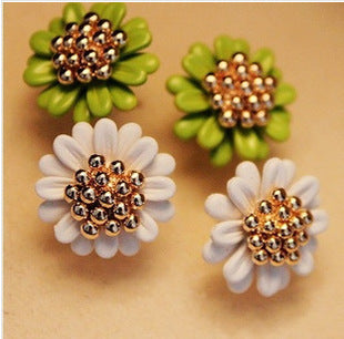 Korean Style Fresh Daisy Colorful Flower Stud Earrings