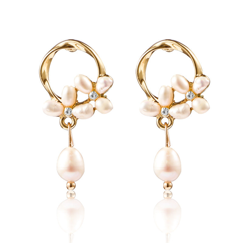 925 Silver Bow Earrings with Pearl Heart and Tassels