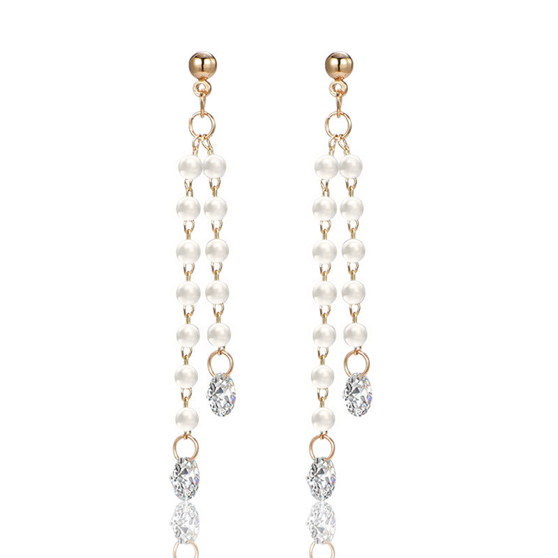 925 Silver Bow Earrings with Pearl Heart and Tassels