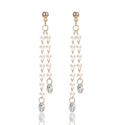 925 Silver Bow Earrings with Pearl Heart and Tassels