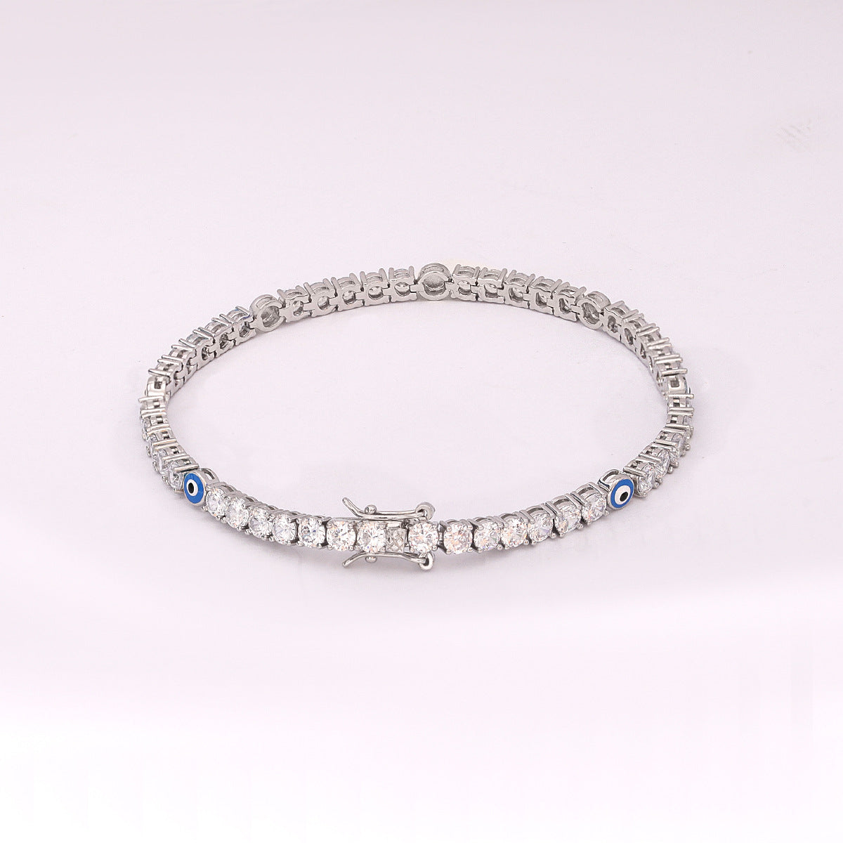 Hip Hop Style Tennis Bracelet with Zircon Devil Eye