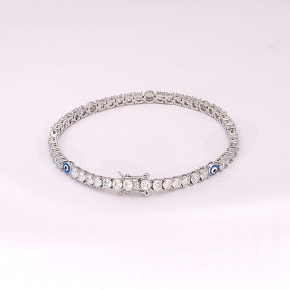 Hip Hop Style Tennis Bracelet with Zircon Devil Eye