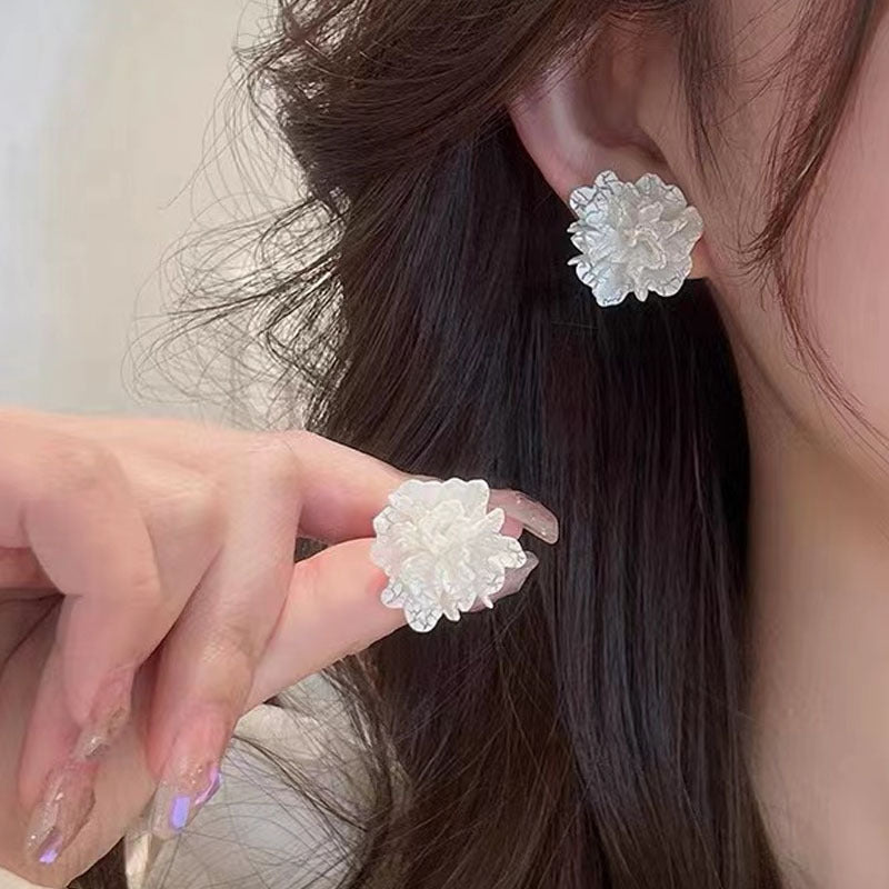 Heart Pearl 925 Silver Needle Earrings with Tassels