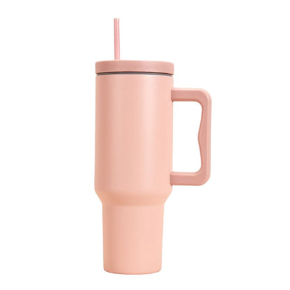 40oz Insulated Tumbler with Handle & Straw