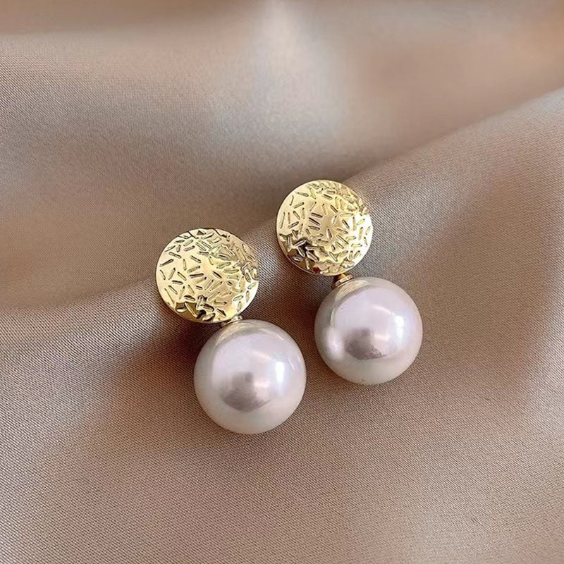 Heart Pearl 925 Silver Needle Earrings with Tassels
