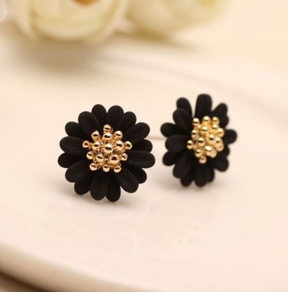 Korean Style Fresh Daisy Colorful Flower Stud Earrings