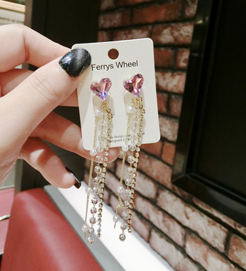 Japanese Style Heart Pearl Beaded Clip-On Earrings