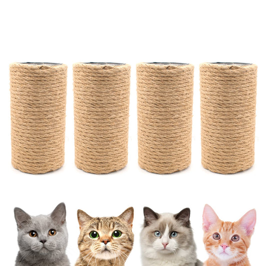 4PCS 5 Inch Cat Scratching Post with Natural Sisal Rope Cat Scratch Pole Cat Scratching Tree Scratching Posts for Indoor Cats Replacement Part Accessories for DIY Cat Tower Cat Hammock