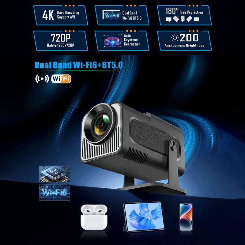 HY320 home bedroom portable projector 1080P business office projector wall projection mini portable