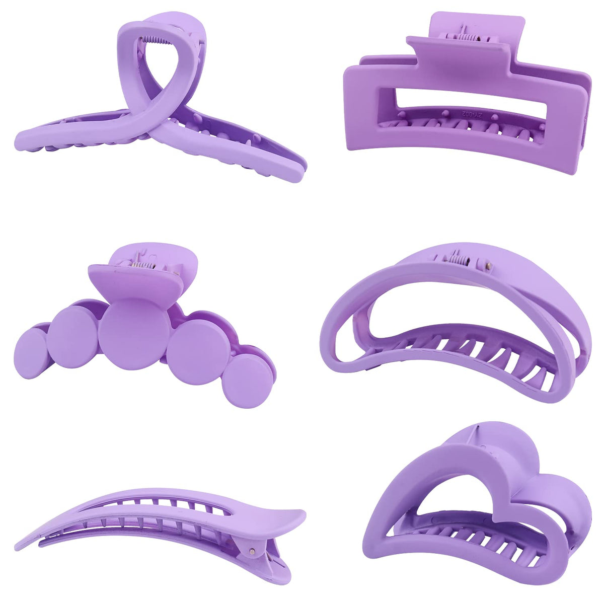 VelvetGrip Purple Hair Claw Clips