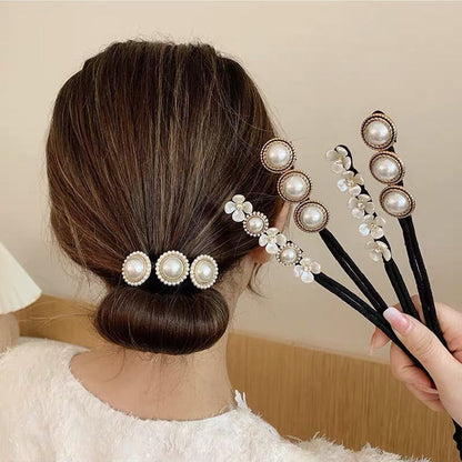 Trendy Pearl Bun Maker Hair Clip for Women