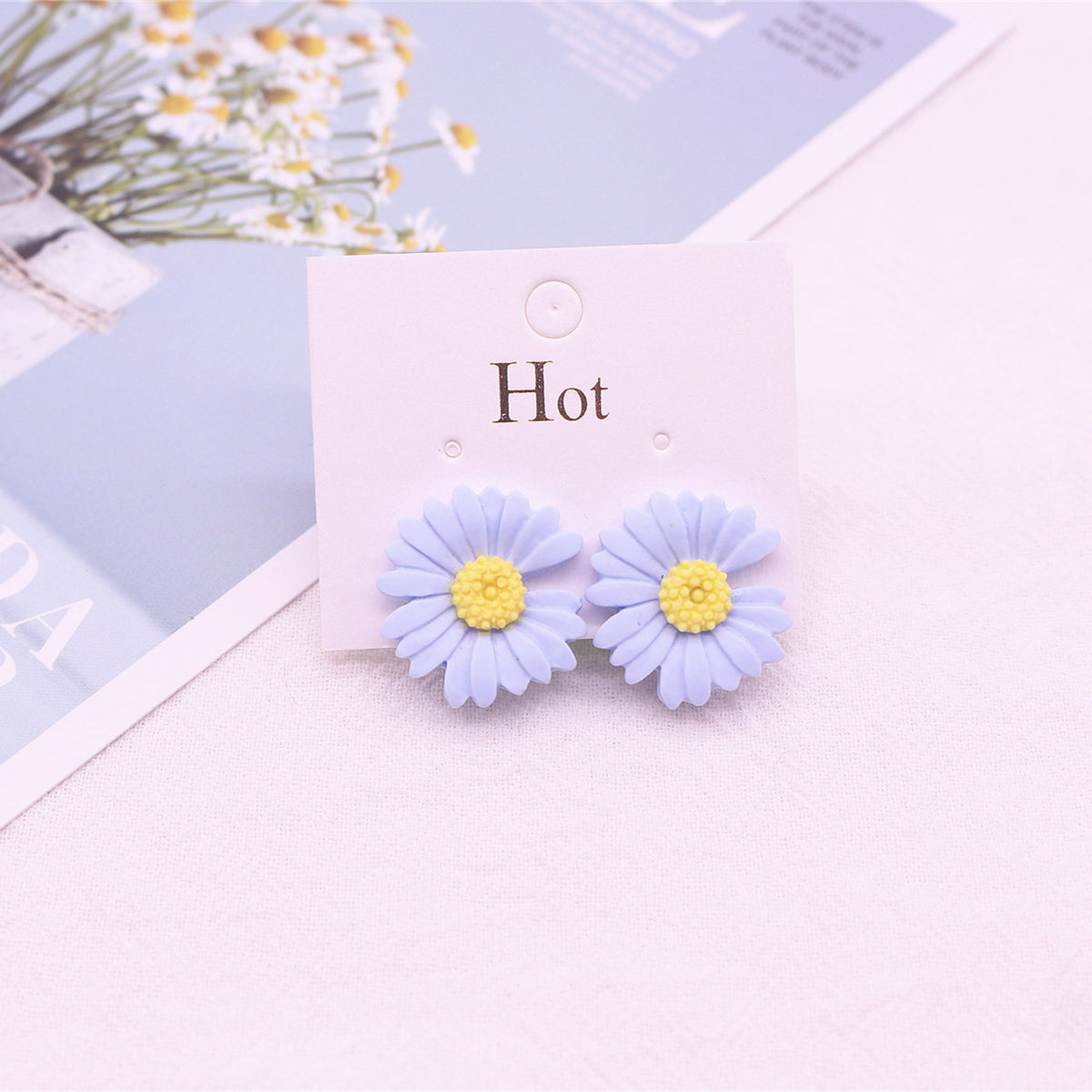 Korean Style Daisy Clip-On Earrings for Girls