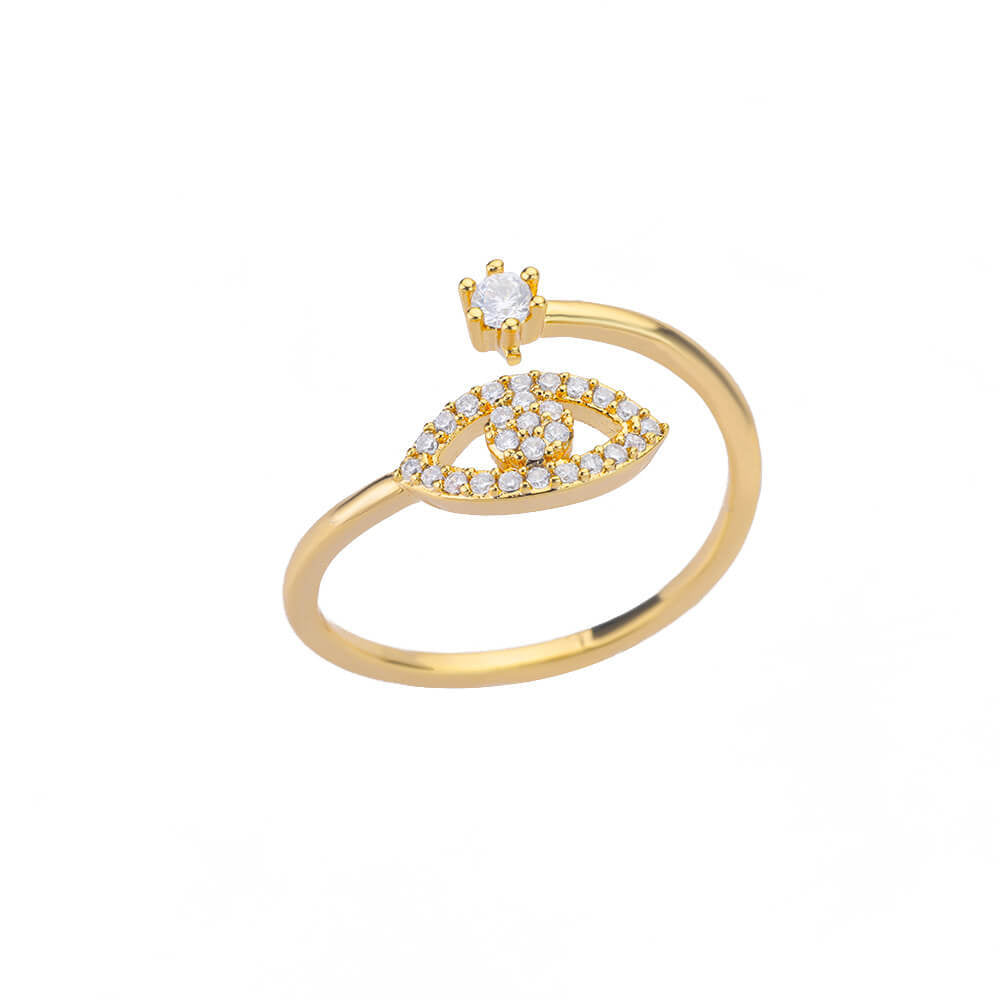 Korean Style Adjustable Heart Design Devil Eye Ring