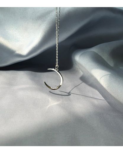 Minimalist 925 Silver Moon Necklace for Women