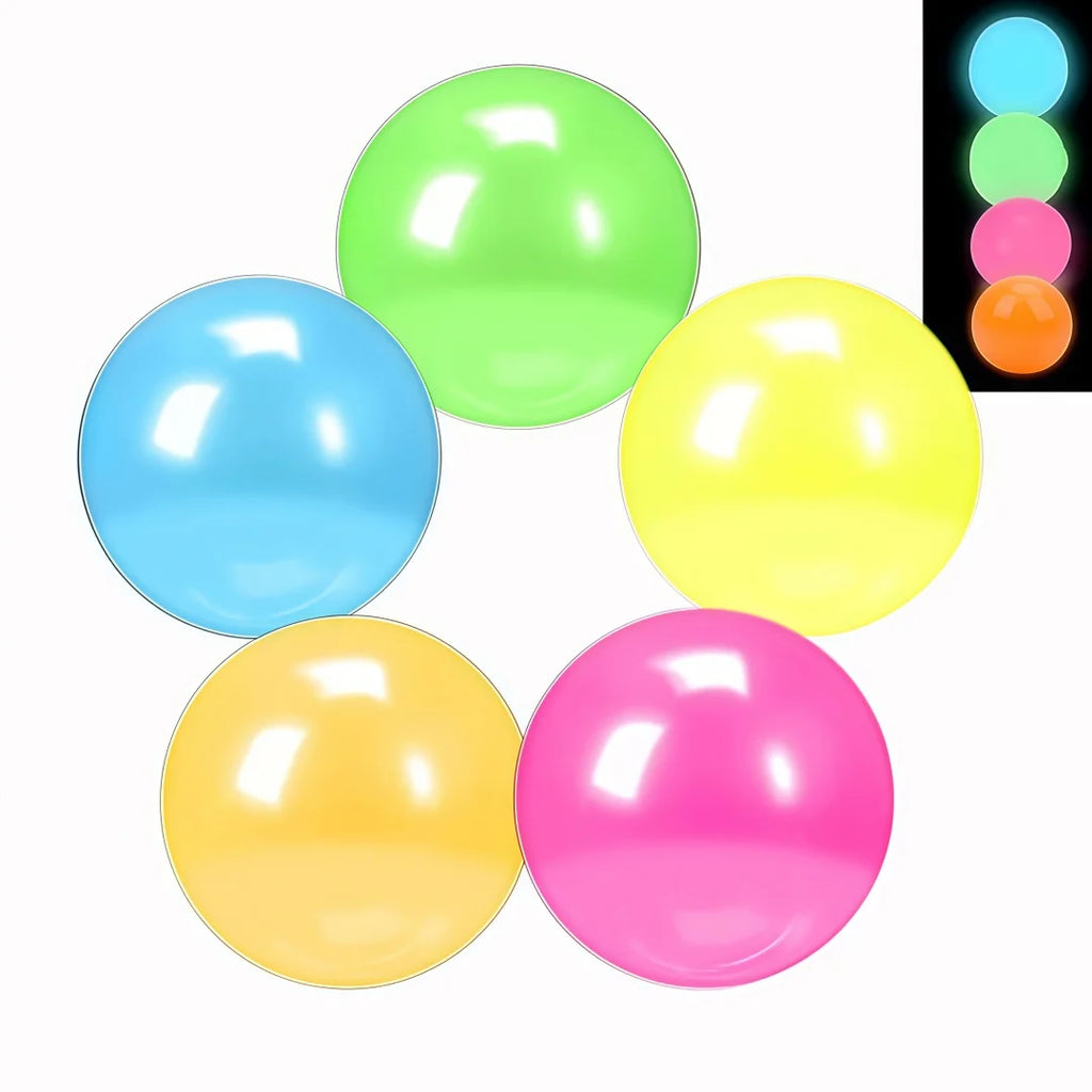 5-20pcs Glow in the Dark Bouncy Balls Rubber Stress Relief Toys for Kids Birthday Party Favor Valentine Gifts Classroom Prizes