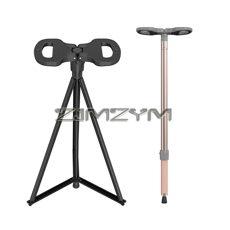 Folding Walking Stick with Built-In Seat – Lightweight Aluminum Cane