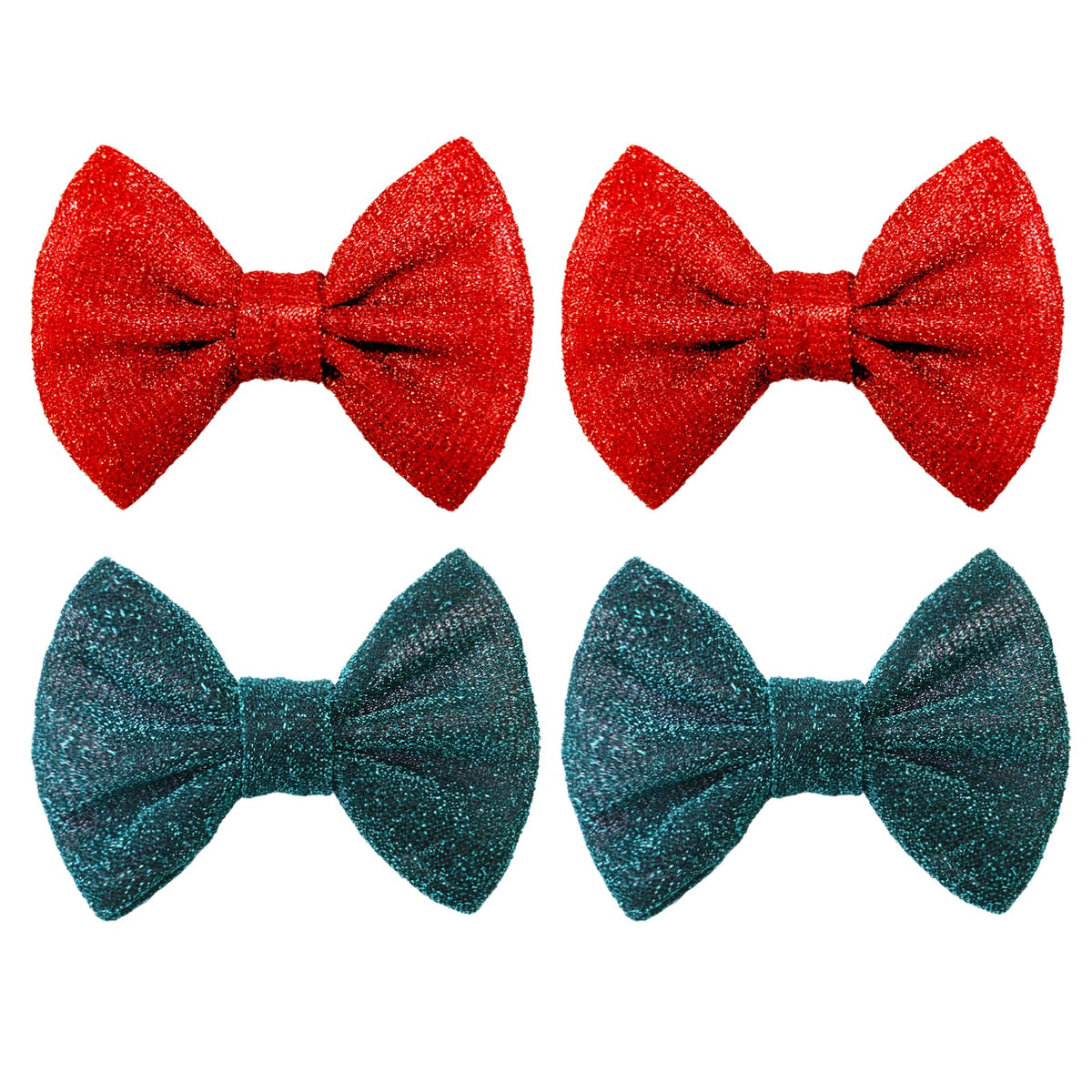 Christmas Hair Bows Clips Red Glitter Alligator Hair Clips Bows for Girls Christmas Green Barrettes Little Bow Hairpins Toddler Teens Sparkly Hair Accessories for Kids Teens Gift