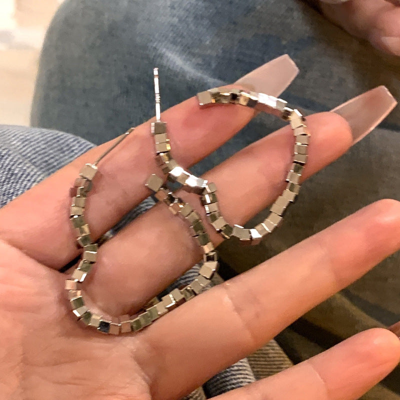 Heart Pearl 925 Silver Needle Earrings with Tassels