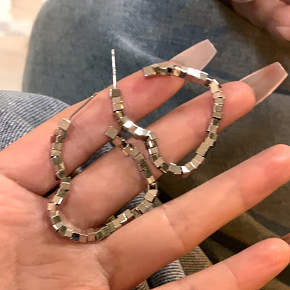 Heart Pearl 925 Silver Needle Earrings with Tassels