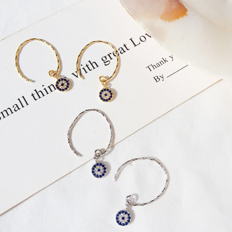 S925 Silver Devil Eye Earrings - Vintage Creative Design